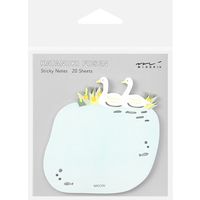 デザインフィル 付せん紙 型抜き 白鳥柄 19075006 1冊