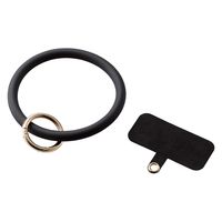 スマホストラップ 手首 ハンド シリコンハンド(丸型) 落下防止 &me ブラック P-STHSI2BK エレコム 1個