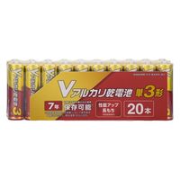 オーム電機 Vアルカリ乾電池 単3形 20本パック 08-4035 1セット(100本)（直送品）