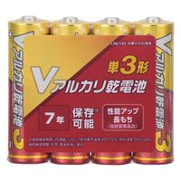 オーム電機 Vアルカリ乾電池 単3形 4本パック 08-4033 1セット(80本)（直送品）