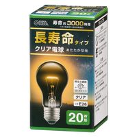 オーム電機 長寿命クリア電球20W1P 06-4745 1セット(10個)（直送品）