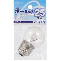 オーム電機 白熱電球 ミニボール球 G40 E26 クリア 25W 61mm LB-G4625-C 1セット(10個)（直送品）