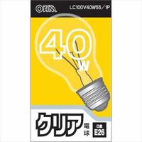 オーム電機 クリア電球 LC100V40W55/1P 1セット(10個)（直送品）