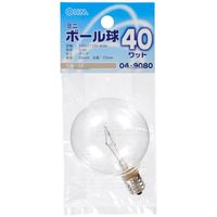 オーム電機 ミニボール球 G-50 E12/40W クリア LB-G5240-C 1セット(10個)（直送品）