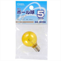 オーム電機 ミニボール球 カラー E12 5Wイエロー OHM LB-G3205-CY 1セット(10個)（直送品）