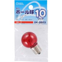 オーム電機 ミニボール球 カラー E17 10W レッド OHM LB-G3710-CR 1セット(10個)（直送品）
