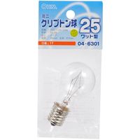 オーム電機 ミニクリプトン電球 E17 25W形 クリア OHM LB-PS3725K-C 1セット(5個)（直送品）