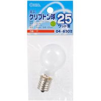 オーム電機 ミニクリプトン電球 E17 25W形 ホワイト OHM LB-PS3725K-W 1セット(5個)（直送品）