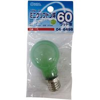 オーム電機 ミニクリプトン球 カラー E17 60Wグリーン OHM LB-PS3760K-BG 1セット(5個)（直送品）