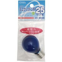 オーム電機 ミニクリプトン球 カラー E17 25W ブルー OHM LB-S3725K-CA 1セット(3個)（直送品）