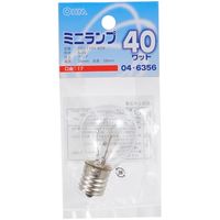 オーム電機 白熱電球 ミニランプ E17 40W クリア OHM LB-S3740-C 1セット(20個)（直送品）