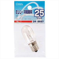 オーム電機 ミシン・冷蔵庫球T22 E17 25Wクリア LB-T2725-C 1セット(20個)（直送品）