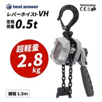 ベスト・アンサー 軽量小型レバーホイスト VH 0.5t lh-vh050 1台（直送品）