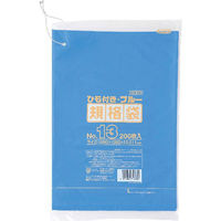 ジャパックス HD規格袋　紐付き　No.13　200枚　青　厚み0.011ｍｍ HKB13 1冊（わけあり品）