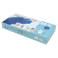 クラフトマン ポリエチレン手袋 ブルー M 200枚入 PGHK-05 1箱(10000枚入)（直送品）