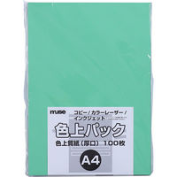 ミューズ 色上パック 色上質紙 厚口 A4 100枚入 若竹 300467 1セット(1パック×2)（直送品）