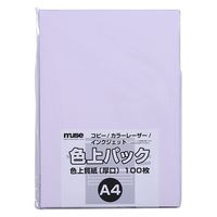 ミューズ 色上パック 色上質紙 厚口 A4 100枚入 ラベンダー 301464 1セット(1パック×2)（直送品）