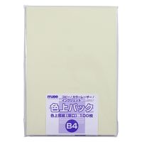 ミューズ 色上パック 色上質紙 厚口 B4 100枚入 レモン 300122 1セット(1パック×2)（直送品）