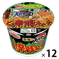 エースコック 悪魔のスーパーカップ1.5倍 どろ辛豚キムチラーメン 1セット（12個）