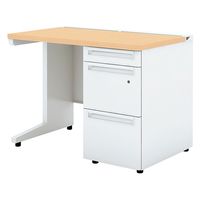 【組立設置込】プラス US-W 片袖机 ホワイトメープル×ホワイト UR-106WA-3 WM/W4 1台（直送品）