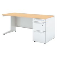 【組立設置込】プラス US-W 片袖机 ホワイトメープル×ホワイト UR-167WDL-3 WM/W4 1台（直送品）