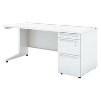 【組立設置込】プラス US-W 片袖机 幅1600×奥行700×高さ720ｍｍ ホワイト×ホワイト UR-167WDL-3 W4/W4 1台（直送品）