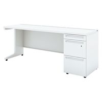 【組立設置込】プラス US-W 片袖机 幅1800×奥行600×高さ720ｍｍ ホワイト×ホワイト UR-186WA-3 W4/W4 1台（直送品）