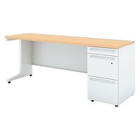 【組立設置込】プラス US-W 片袖机 ホワイトメープル×ホワイト UR-186WA-3 WM/W4 1台（直送品）