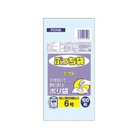王子アドバ ぷっち袋 6号 透明 1ケース(100枚/冊×10冊×14パック) PDN6 1箱(14000枚) 61-6426-08（直送品）