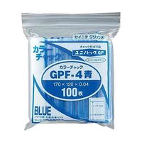 生産日本社 ユニパックカラーチャック青A6 100枚入 F-4B 1パック(100枚) 65-0402-02（直送品）