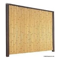 タカショー エバー9型セット(エバー丸竹セット) 60角枯焼杉角柱 基本1800 (片面) 洗いアオ竹 11893900 1組（直送品）