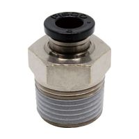 日本ピスコ チューブフィッティング ストレート 適合外径6mm 接続口径R3/8 PC6-03 1個 61-1907-39（直送品）