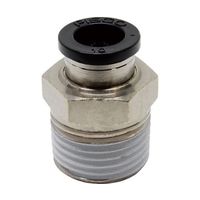 日本ピスコ チューブフィッティング ストレート 適合外径10mm 接続口径R1/2 PC10-04 1個 61-1907-46（直送品）