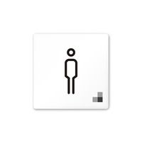 フジタ 室名札 白マットアクリル150角 会社向け モノクロ1 男子トイレ AC-1515 OA-NH1-0103 1枚（直送品）