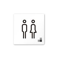 フジタ 室名札 白マットアクリル150角 会社向け モノクロ1 トイレ AC-1515 OA-NH1-0101 1枚 64-7727-70（直送品）