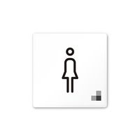 フジタ 室名札 白マットアクリル150角 会社向け モノクロ1 女子トイレ AC-1515 OA-NH1-0105 1枚（直送品）