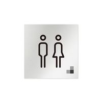 フジタ 室名札 アルミ板150角 会社向け モノクロ1 トイレ AL-1515 OB-NH1-0101 1枚 64-7727-90（直送品）