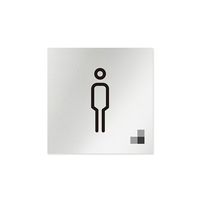 フジタ 室名札 アルミ板150角 会社向け モノクロ1 男子トイレ AL-1515 OB-NH1-0103 1枚 64-7727-92（直送品）