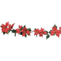 アズワン ポインセチアクリスマスガーランド 大 180cm レッド 65-8115-23 1セット（直送品）