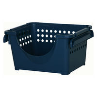 平和工業 スタッキングバスケット前開 ブルー 4907556247810 1個