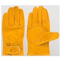 富士グローブ 牛本皮レインジャー型アテ付手袋 黄 L 5822 1ケース(10双) 64-8299-56（直送品）