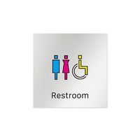 フジタ 室名札 アルミ板150角 会社向け Vivid トイレ AL-1515 OB-IM3-0101 1枚 64-7728-71（直送品）