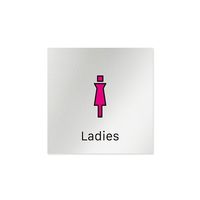 フジタ 室名札 アルミ板150角 会社向け Vivid 女子トイレ AL-1515 OB-IM3-0105 1枚 64-7728-75（直送品）