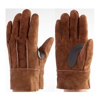 富士グローブ 牛床皮背縫 ブラウン手袋 M 1744 1ケース(10双) 64-8298-90（直送品）