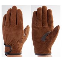 富士グローブ 牛床皮マジック付 ブラウン手袋 LL 1752 1ケース(10双) 64-8298-96（直送品）