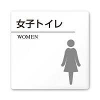 フジタ 室名札 白マットアクリル150角 病院向け 丸ピクトモノクロ 女子トイレ2 AC-1515 HA-HN2-0106 1枚（直送品）