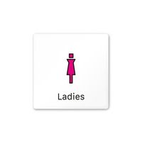 フジタ 室名札 白マットアクリル150角 会社向け Vivid 女子トイレ AC-1515 OA-IM3-0105 1枚（直送品）