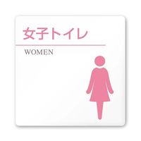 フジタ 室名札 白マットアクリル150角 病院向け 丸ピクトカラー 女子トイレ2 AC-1515 HA-HN1-0106 1枚（直送品）