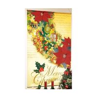 アズワン クリスマスリース タペストリー 60×90cm ゴールド 65-8115-51 1セット（直送品）