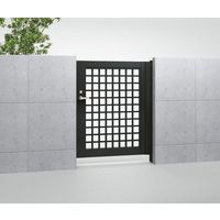 BSAG2型 W1000X2 H1600 アルミ 格子 両開き 電気錠P仕様(パナソニック製対応) BSAG2P-1016WBK 1個（直送品）